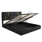 Queen Upholstered Hydraulic Storage Bed & Ottoman Set