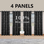 LunaShield Blackout Thermal Foil Grommet Curtain Panels – 4 Piece Set