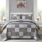 Haven Meadow Boho Floral Quilt Set – 3 Piece