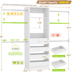 Expandable Walk-In Closet System with 4 Drawers