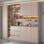 Modern Pine Sideboard Cabinet with Glass Doors
