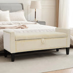 Velvet Storage Ottoman Bench, 45'' Upholstered Button Tufted End of Bed Bench, Modern Storage Bench for Bedroom,, Customized