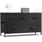HavenNest Elite 5-Drawer Fabric Storage Dresser with Display Shelf