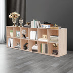 12 Compartments 70.87*11.81*23.62in Solid Wood Bookcase with 4 Protective Covers for Living Rooms, Bedrooms, Kitchens, Dining Rooms, Study Rooms