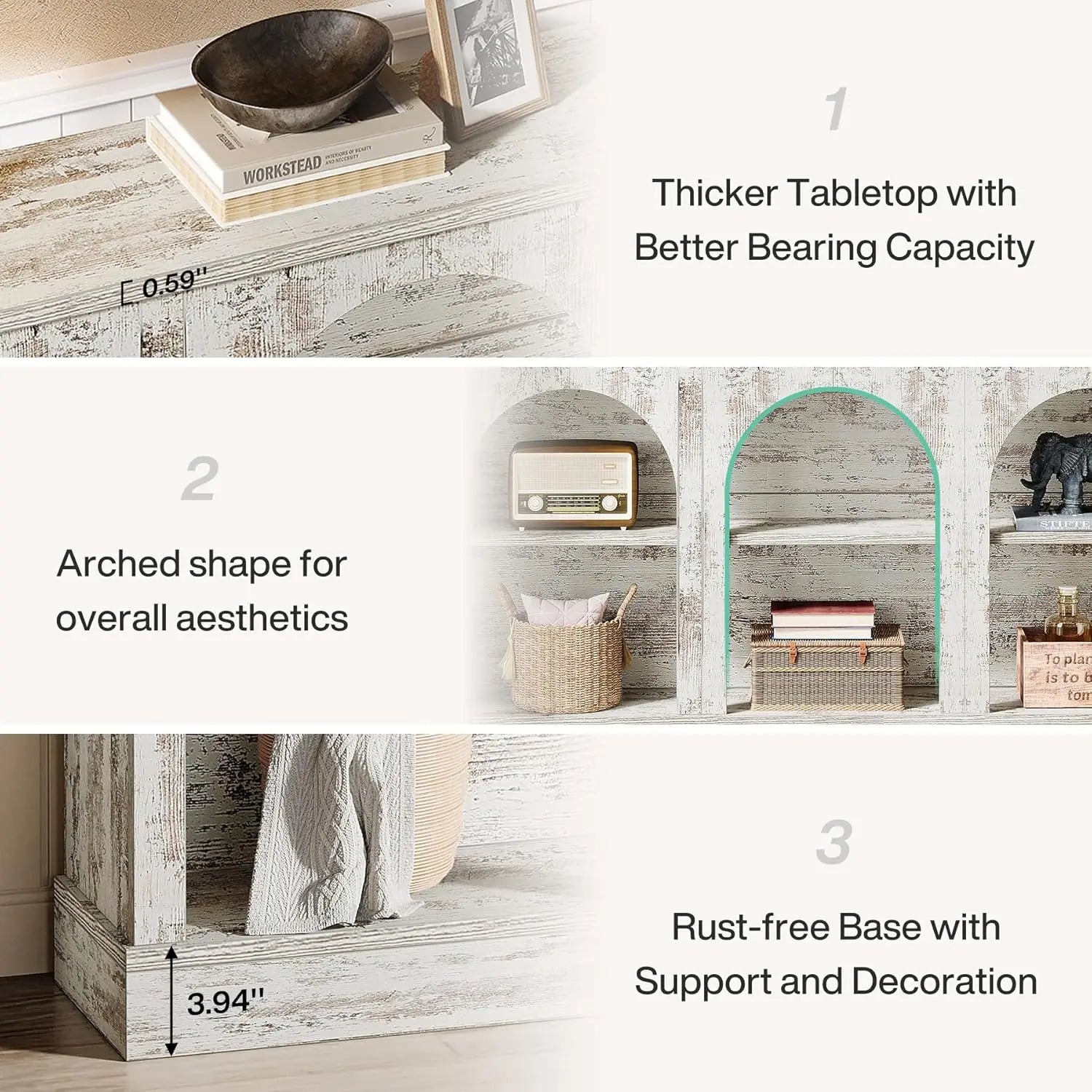 Haven Ridge Heritage Farmhouse Console Table – 63 Inch