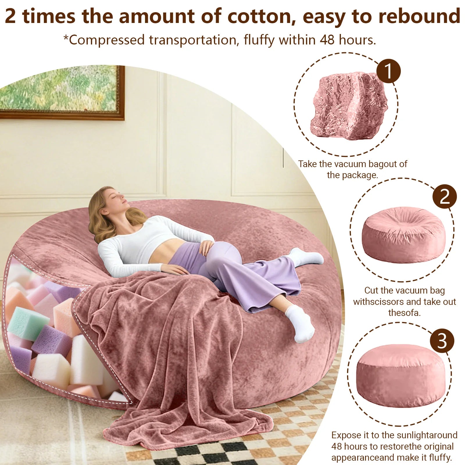 Cloud Comfort Memory Foam Bean Bag Chair