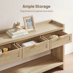 Willow Crest Rattan Console Table Set