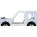 Twin Car-Shaped Platform Bed with Guardrails