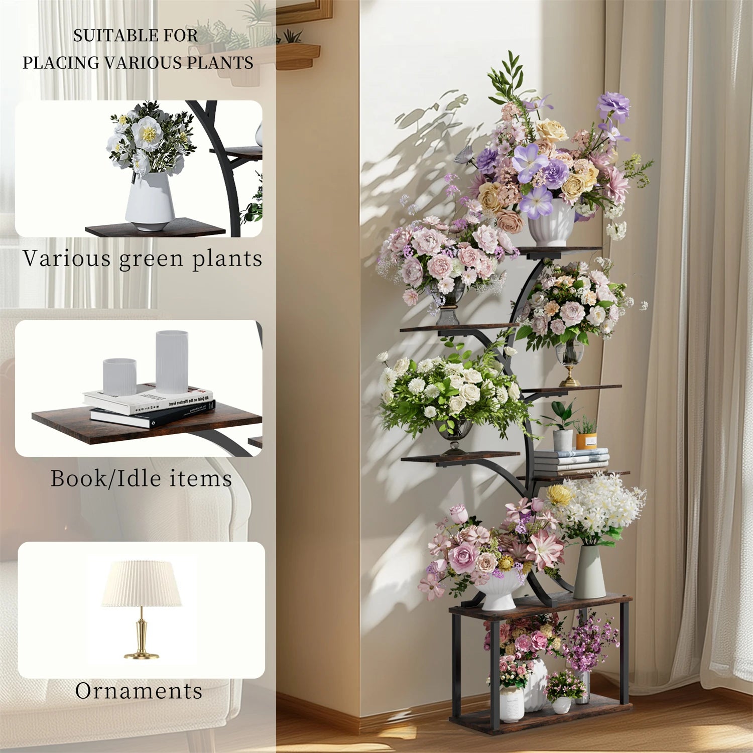Tree-Shaped 7-Tier Plant Display Stand