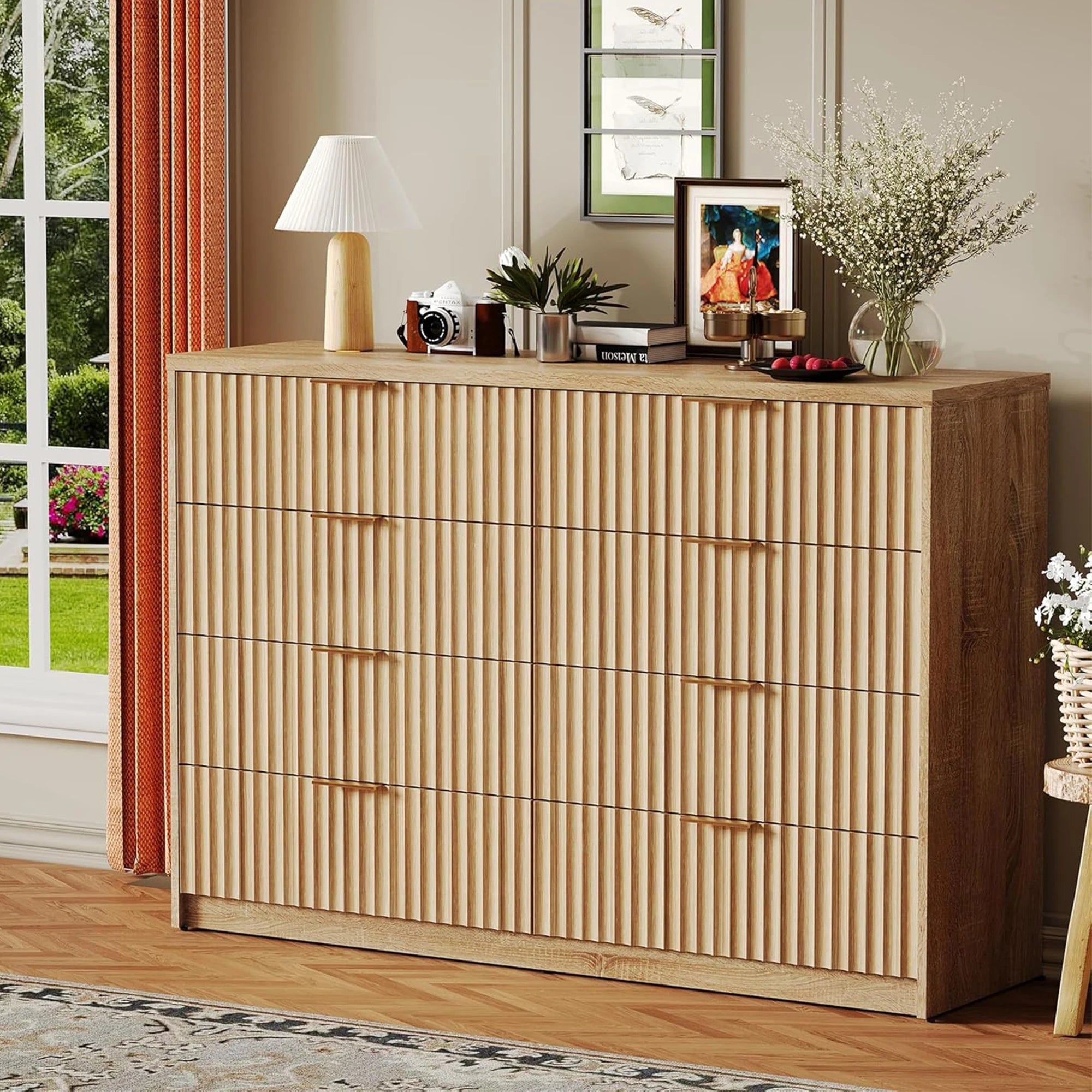 Fluted 8-Drawer Modern Dresser
