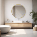 Golden Crest Round Wall Mirror