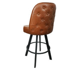 Set of 2 Commercial Grade Swivel Button-Tufted Back Bar Stools with Metal Frame Counter Height Kitchen Island Chairs, Comfortab
