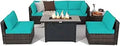 Monterey 7-Piece Patio Lounge Set with Fire Pit Table
