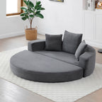 Convertible Corduroy Floor Sofa & Circular Lounge Bed