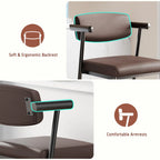 Upholstered Counter Height Bar Stools with Arms, Wide Seats & Metal Frames