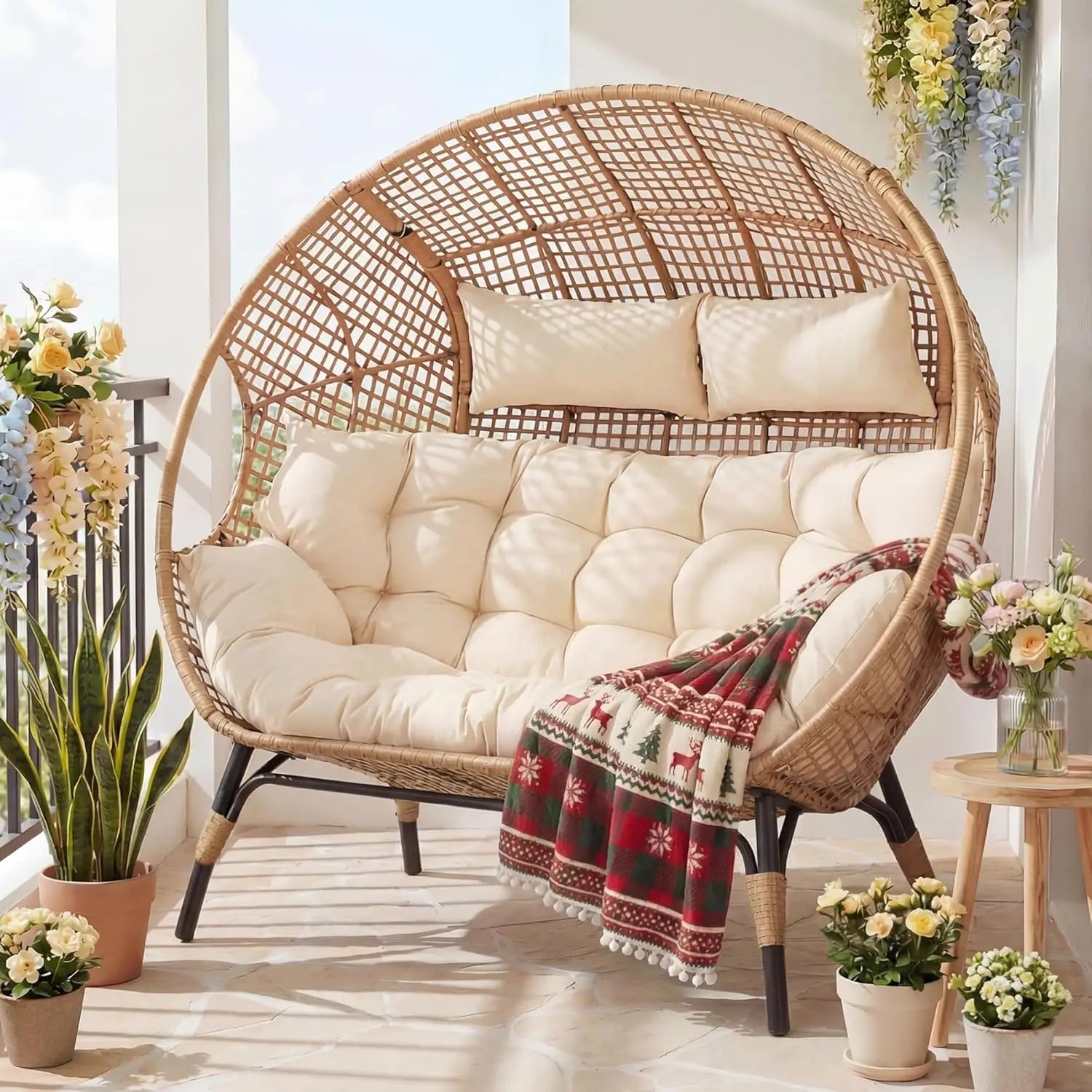 Savannah Double Egg Loveseat Patio Chair