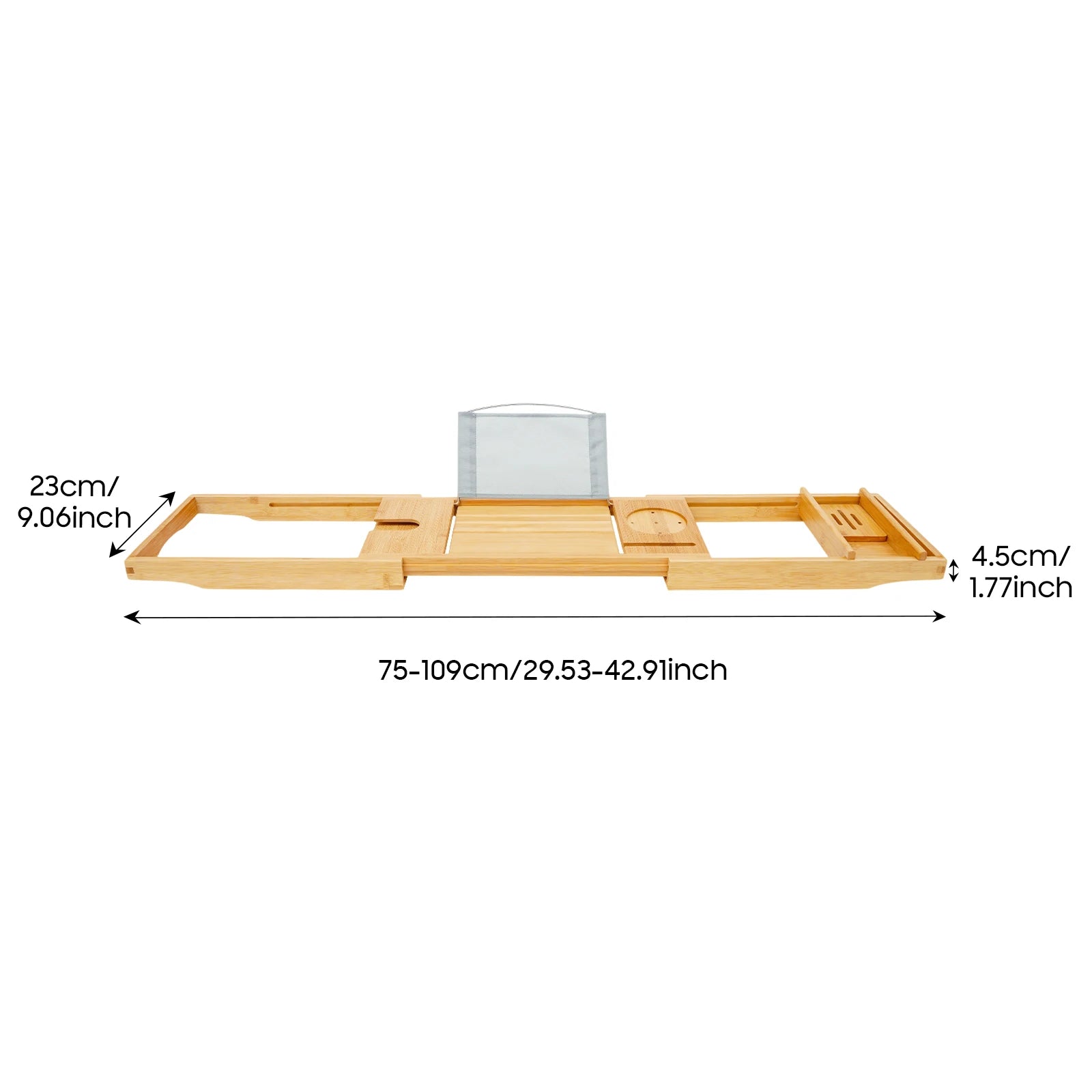 Serenity Spa Expandable Bamboo Bathtub Caddy Tray