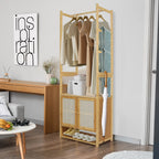 Haven Ridge Bamboo Garment Rack with Storage Cabinet
