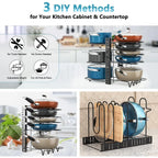 8-Tier Adjustable Pots & Pans Organizer Rack