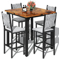 Counter Height Dining Set with Velvet Stools