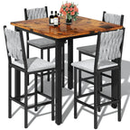 Counter Height Dining Set with Velvet Stools