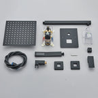 Matte Black Concealed Rainfall & Waterfall Shower System with Tub Spout