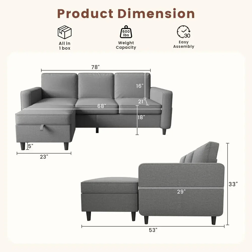 Cloudhaven Modular Sectional Sofa with Storage Bench