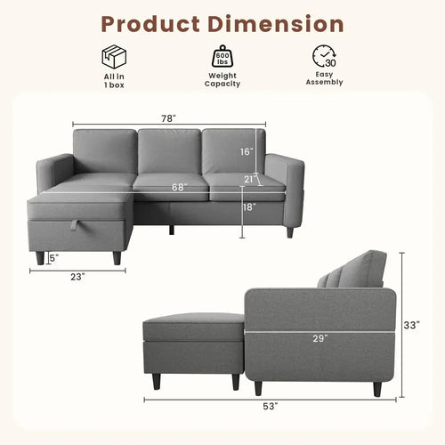 Cloudhaven Modular Sectional Sofa with Storage Bench