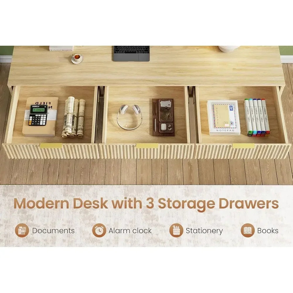 Ashton Executive 55" Home Office Desk with Storage Drawers