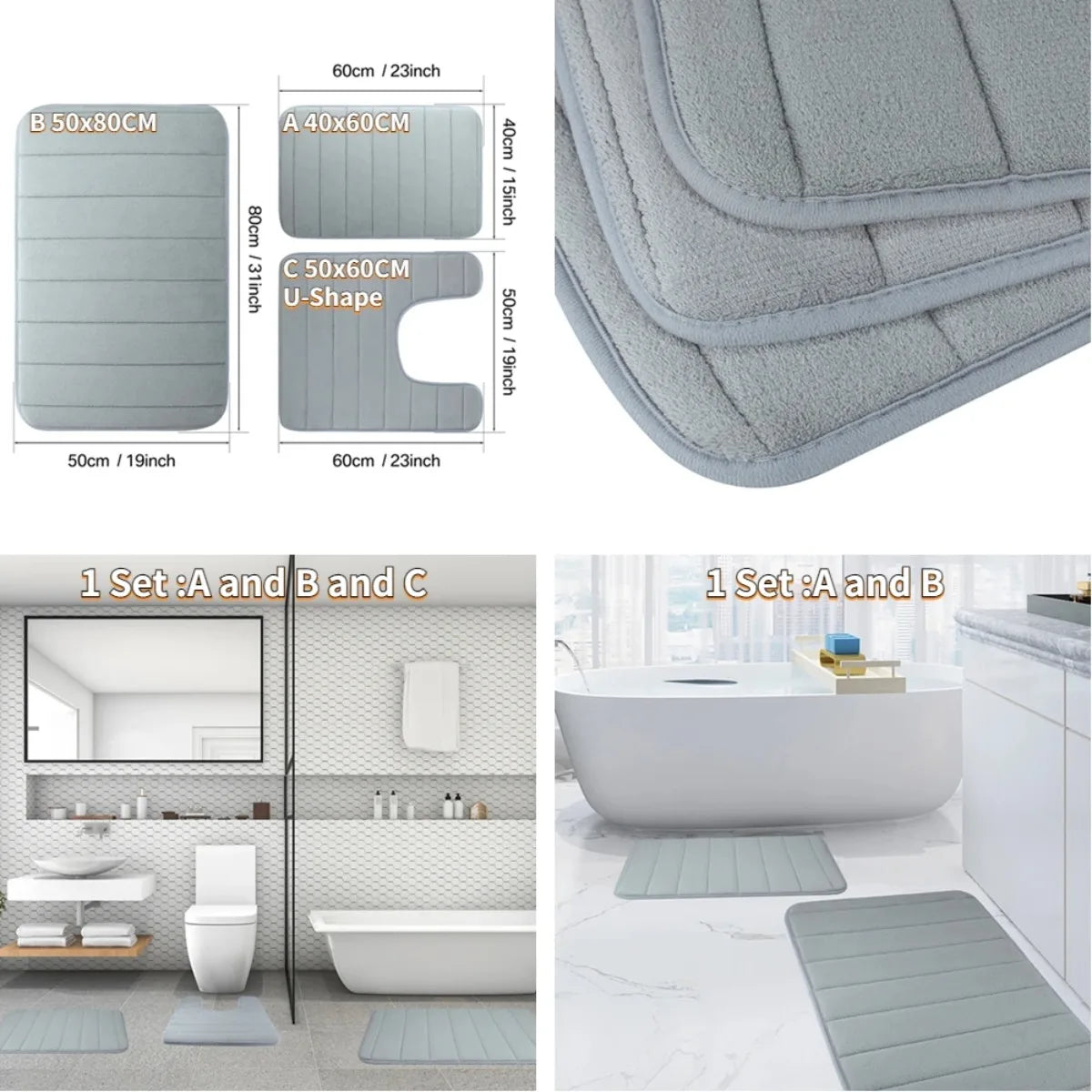Cloud Comfort Memory Foam Bath Mat