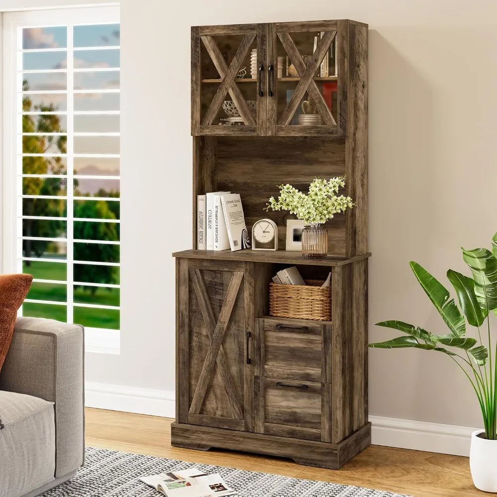 Heritage Farmhouse Pantry Storage Cabinet – 71 Inch