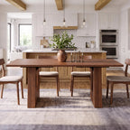 63 Inch Dining Table For 6 People Walnut Wooden Kitchen Table With Heavy Duty Legs Modern Rectangle Table For Kitchen Dining Room