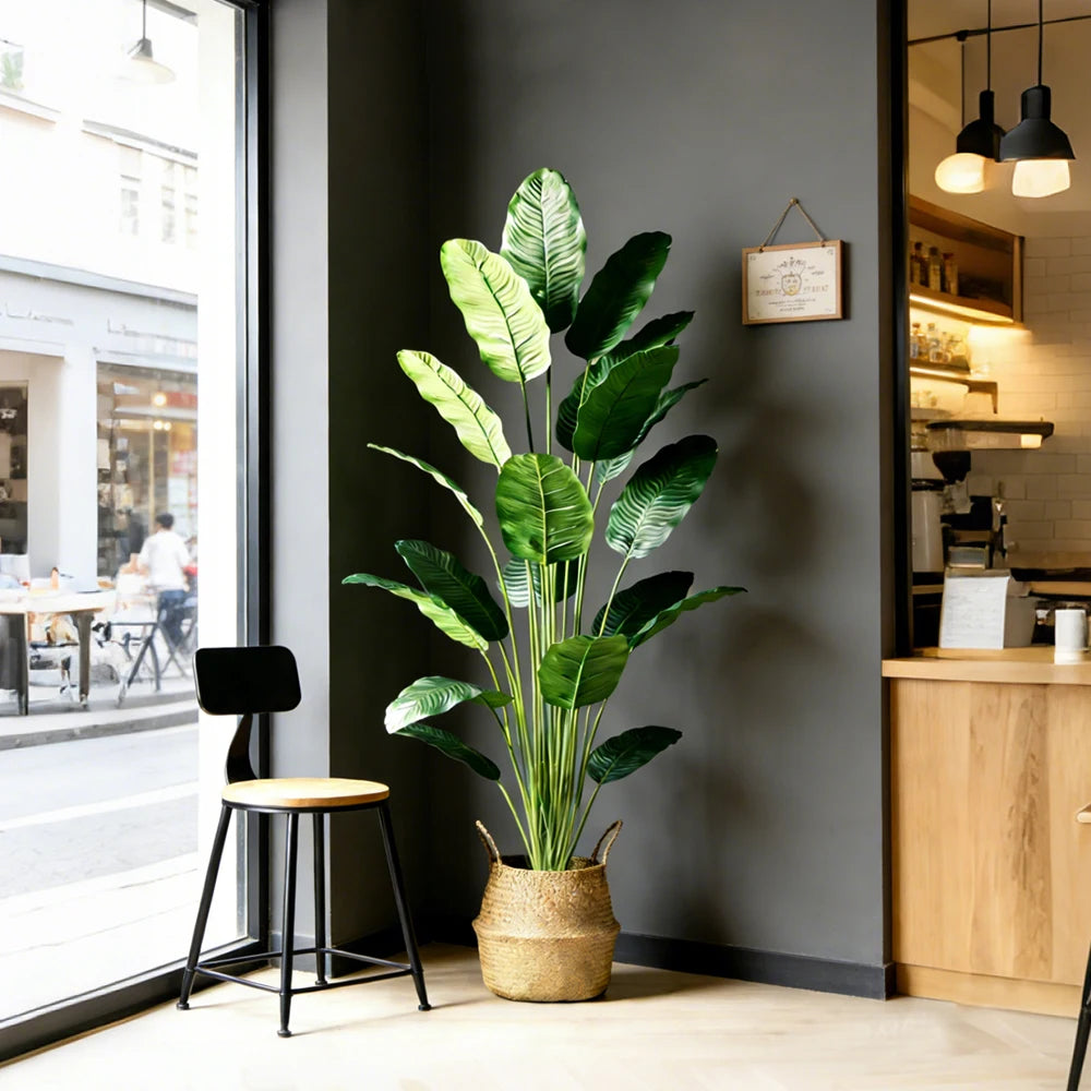 Tropical Breeze Faux Banana Palm Tree – 33"–45" Artificial Plant
