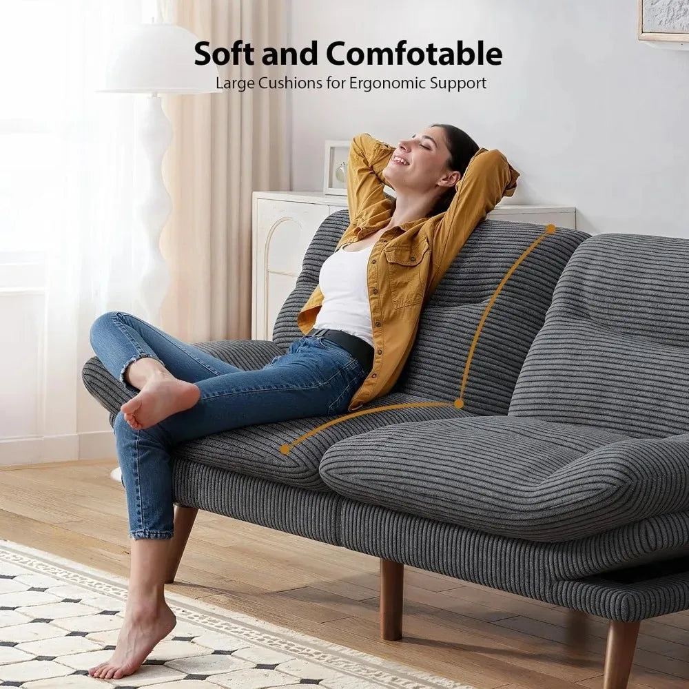 FlexLounge Corduroy Convertible Sleeper Sofa