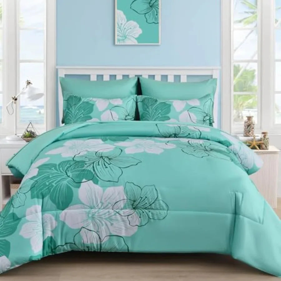 Coastal Bloom 7-Piece Floral Comforter Set
