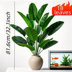 Tropical Oasis Faux Banana Palm Tree – 18 Leaf Artificial Floor Plant