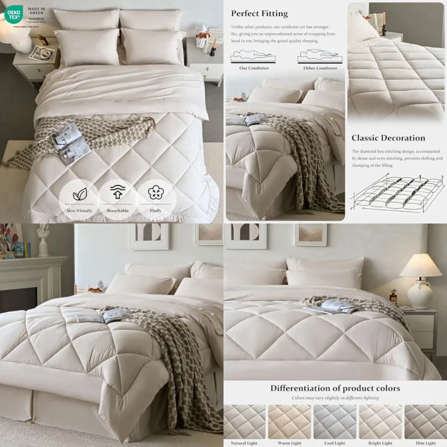 WhisperCloud 8-Piece Luxury Comforter Bed-in-a-Bag Set