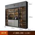 Luxury Wooden Wine Display Cabinet with Tempered Glass Doors & 5-Tier Storage
