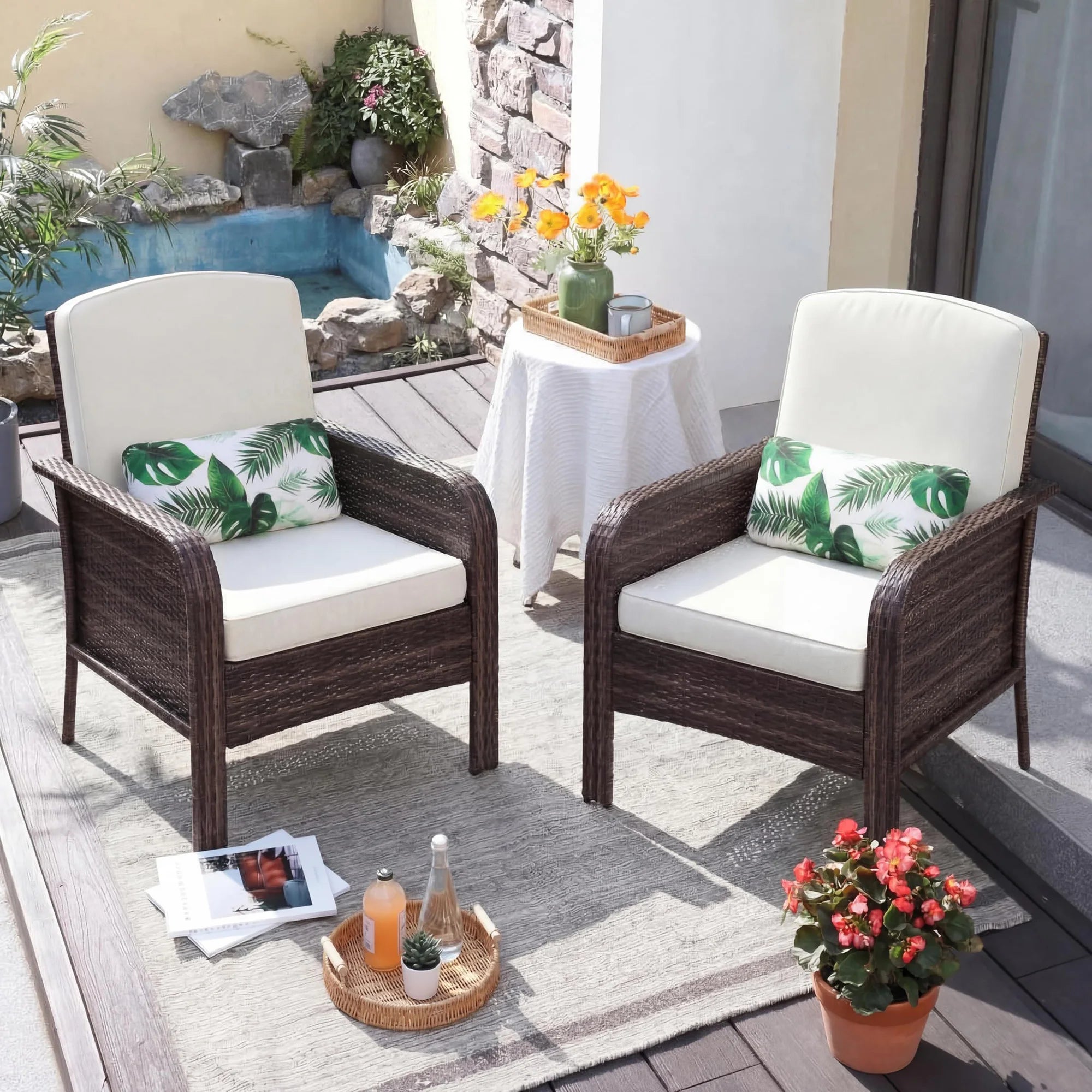 Haven Ridge Lane 2-Piece Wicker Patio Conversation Set