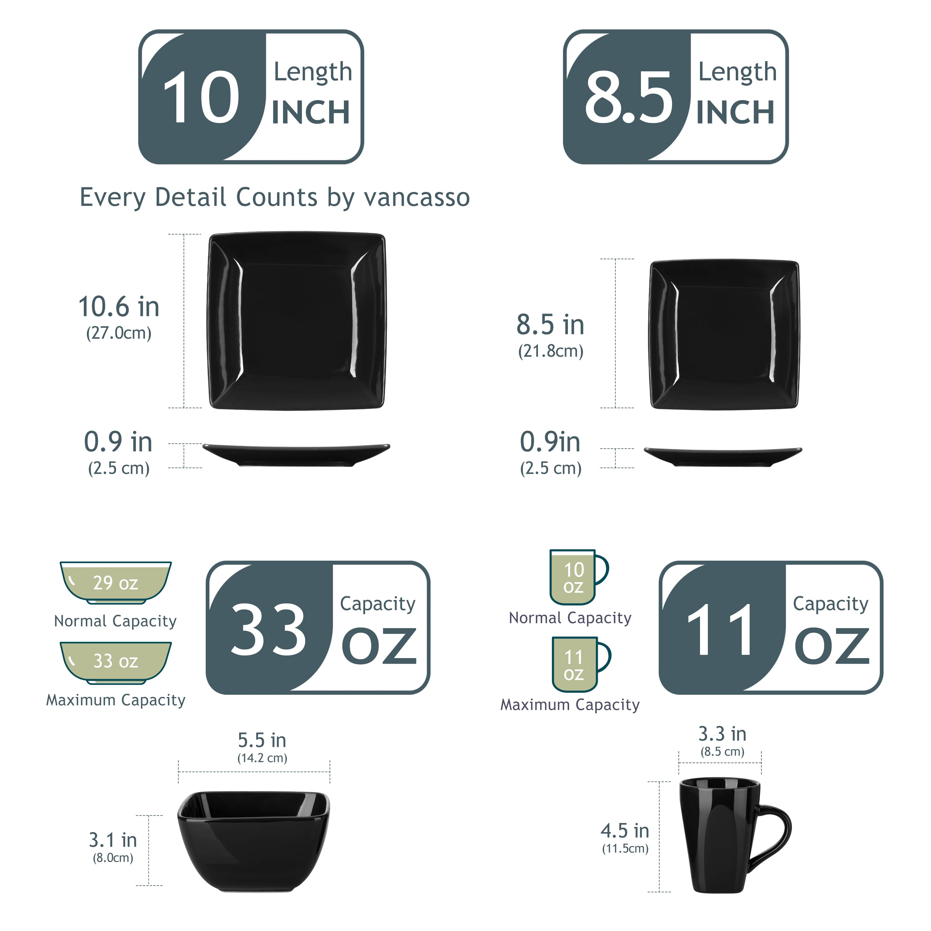 Soho Square Porcelain Dinnerware Collection