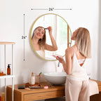 Golden Crest Round Wall Mirror