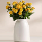 Haven Ridge Modern White Ceramic Flower Vase