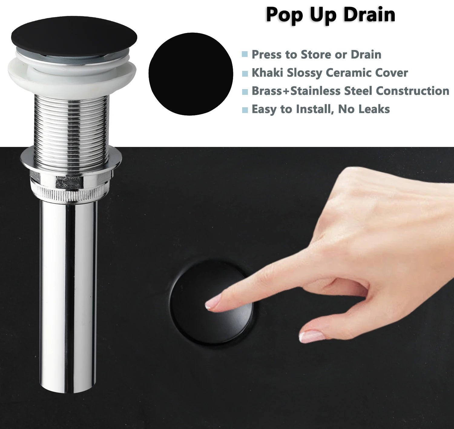 Obsidian Spa Stone Resin Vessel Sink with Waterfall Faucet Set