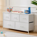 HavenNest Elite 5-Drawer Fabric Storage Dresser with Display Shelf