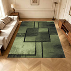 Green Abstract Geometric Area Rug