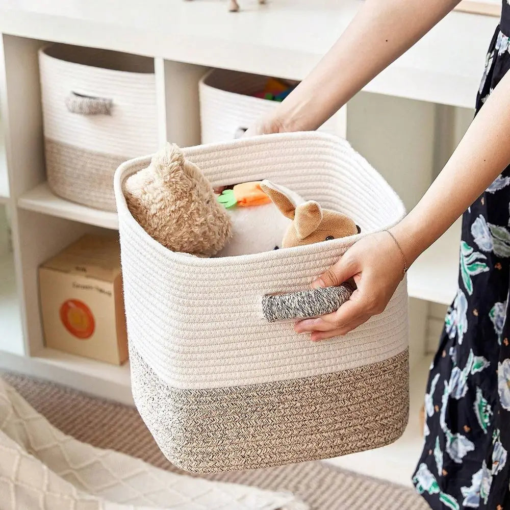 Willow Haven Foldable Woven Storage Cube Baskets – Set of 3