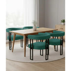 Boucle Dining Chair Set of 4 Corduroy Upholstered Dining Room Chairs Kitchen Chairs with Metal Legs Mid Century Modern, Custom