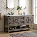 Heritage Farmhouse 60" Double Sink Bathroom Vanity with Barn Doors