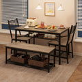 4-Piece Rectangle Dining Table for 4 Farmhouse Kitchen Table Small Dinner Table Kitchen Dinning Table for Dining Room  Apartments