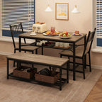 4-Piece Rectangle Dining Table for 4 Farmhouse Kitchen Table Small Dinner Table Kitchen Dinning Table for Dining Room  Apartments